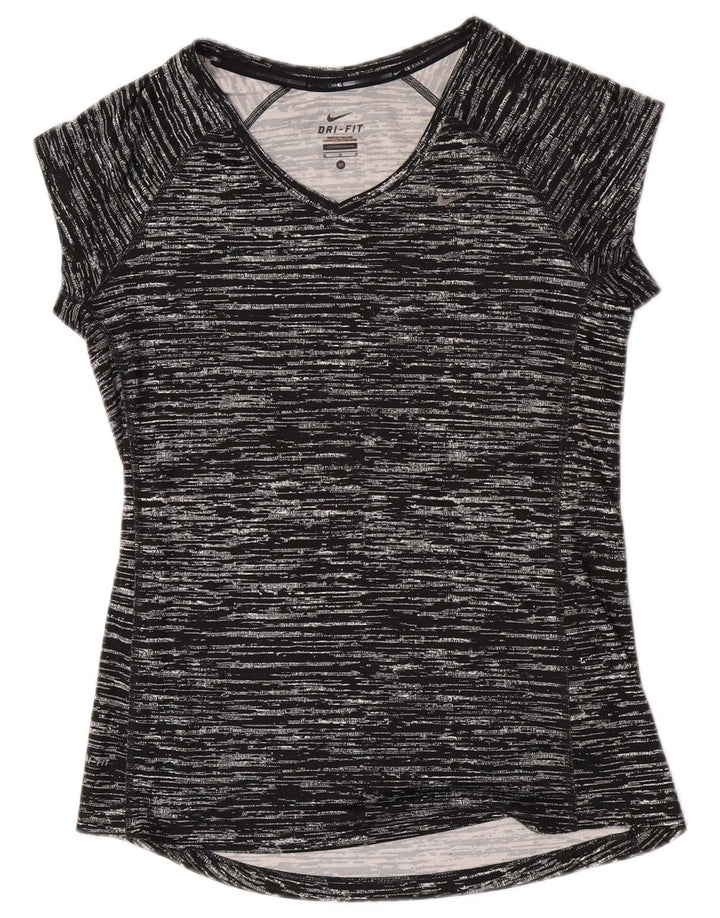 Nike - Camiseta Dri Fit para mujer, talla M, poliéster moteado negro