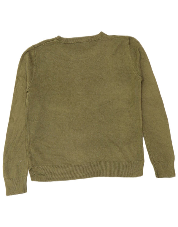 Marks & Spencer Suéter de Cuello Redondo para Mujer UK 10 Pequeño Acrílico Verde