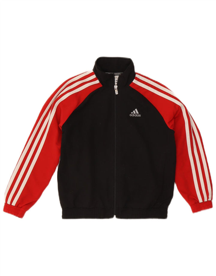Adidas Chicos Climalite Chándal Top Chaqueta 5-6 Años Negro Colorblock