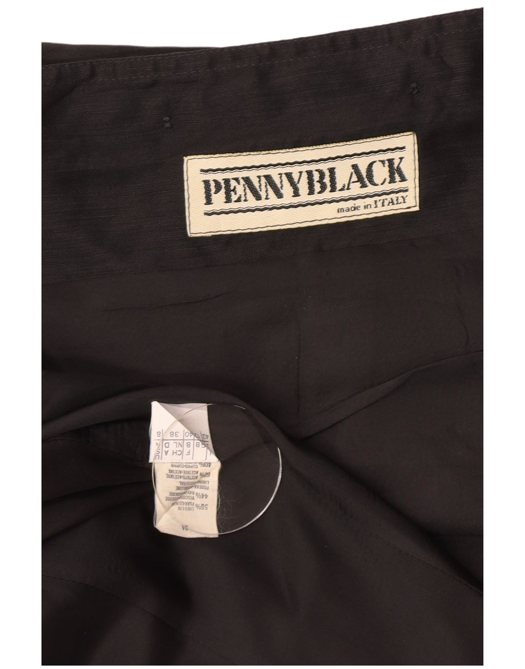Penny Black Chaqueta tipo blazer de 3 botones para mujer UK 12 Medium Black Linen