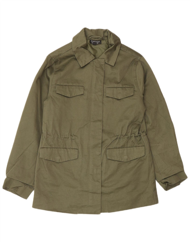Topshop Chaqueta utilitaria para mujer UK 8 Small Khaki Cotton