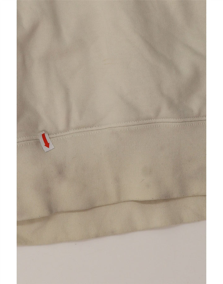 ADIDAS Sudadera con capucha para mujer UK 14 Mediana de algodón blanco roto