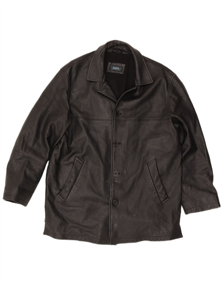 Kartel Chaqueta de cuero para hombre Reino Unido 40 Grande Negro