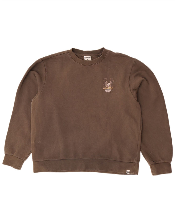 Hurley Hombre Graphic Sudadera Jumper XS Algodón Marrón
