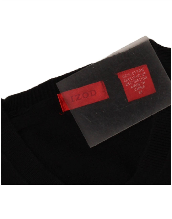 Izod Hombre Jersey Con Cuello En V Jersey Medio Negro Algodón