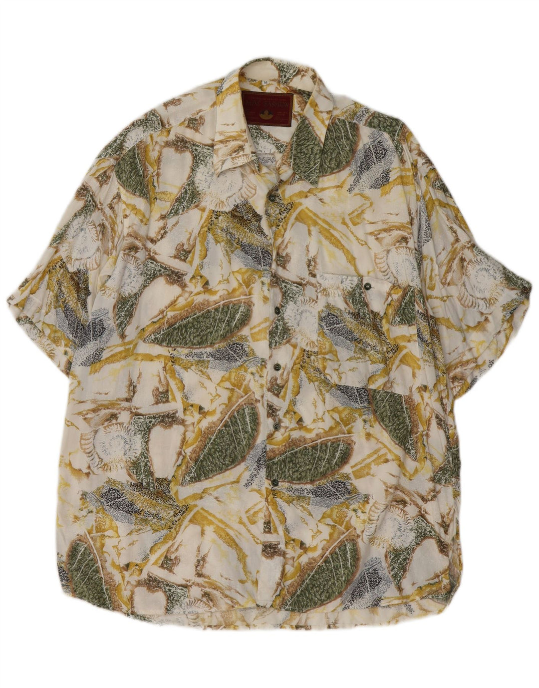 MAC Camisa de manga corta para hombre Medium Beige Floral