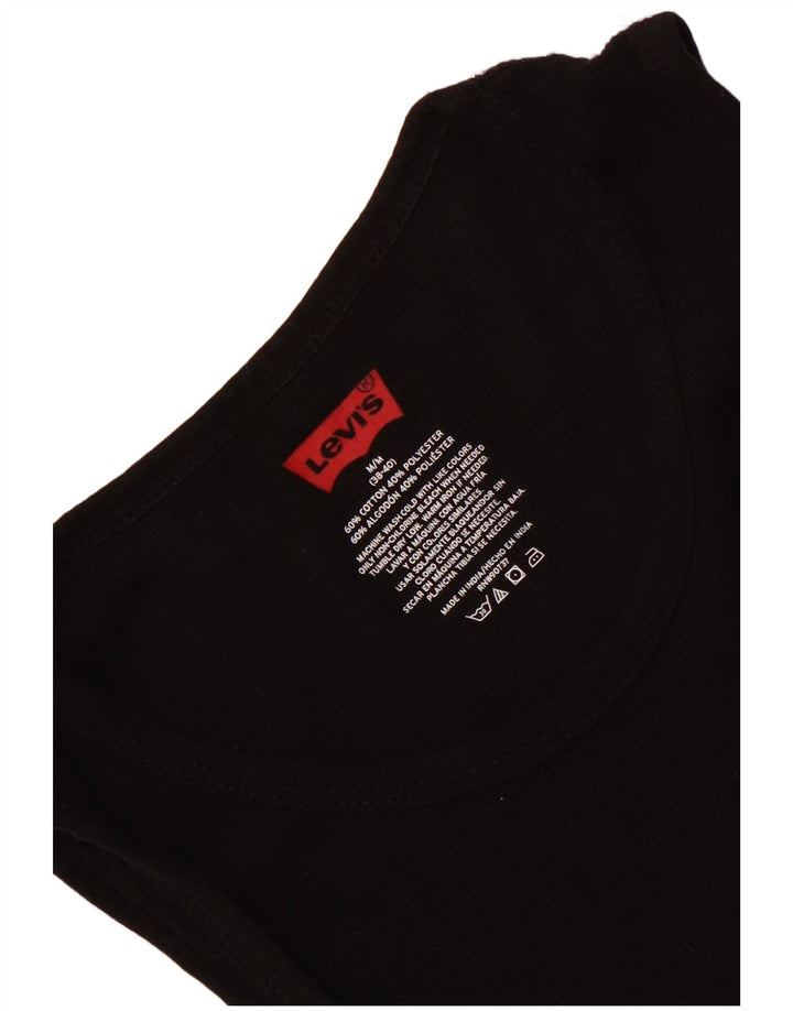 LEVI'S Camiseta sin mangas para hombre UK 38/40 Mediano Negro Algodón