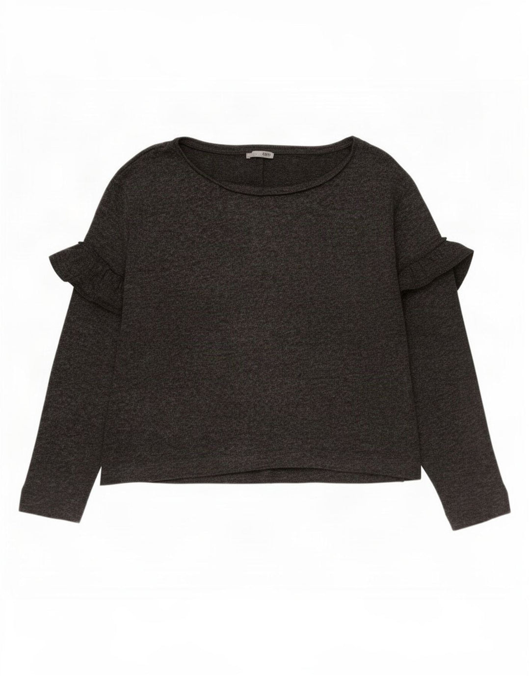 Zara Mujer Top Manga Larga UK 44 Gris Medio