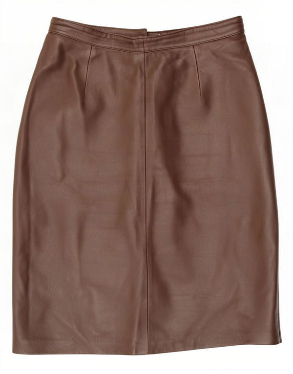 Falda de cuero vintage para mujer EU 40 Mediana W28 Marrón