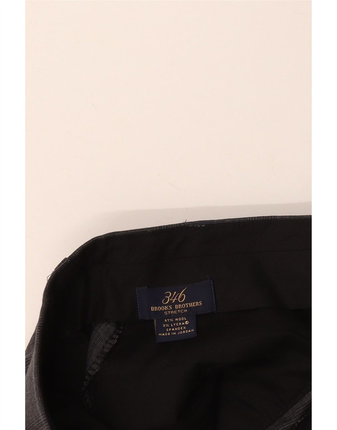 Brooks Brothers Pantalón de traje recto 346 para hombre W36 L31 Lana a cuadros gris