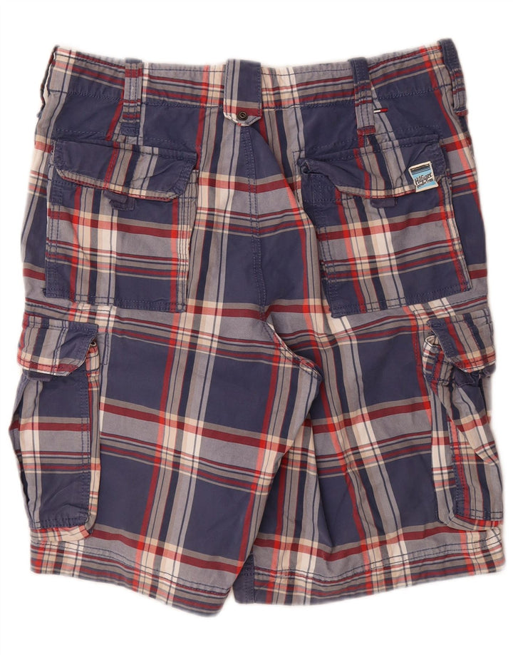 TOMMY HILFIGER Shorts cargo para hombre W32 Algodón a cuadros azul marino mediano