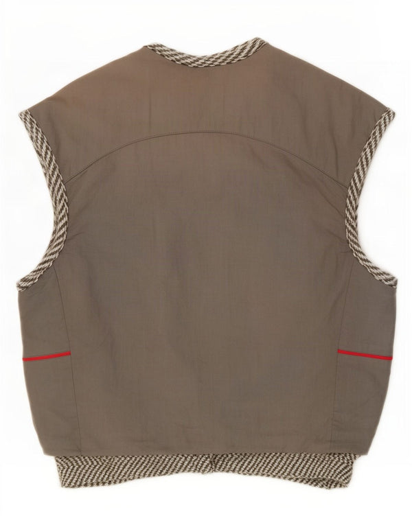 Vintage mujer Gilet Reino Unido 16 acrílico gris grande