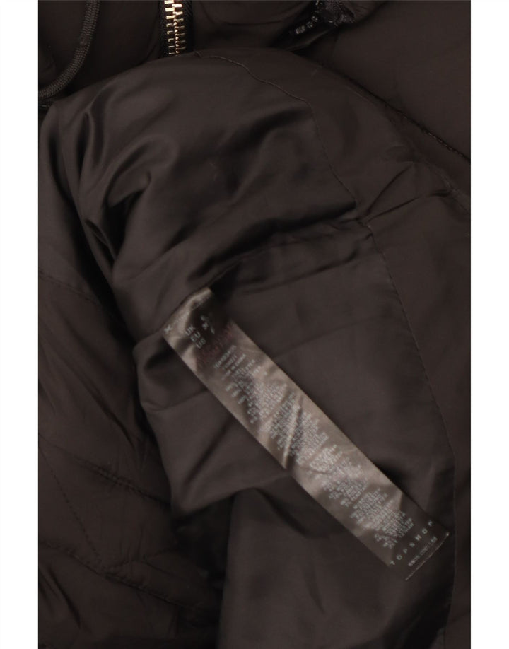 Topshop Chaqueta Acolchada Extragrande con Capucha para Mujer Petite UK 8 Small Negro