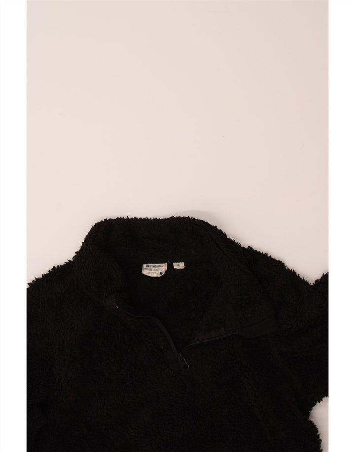 MOUNTAIN WAREHOUSE Boys Zip Neck Fleece Jumper 12-13 Years Black Polyester Vintage Mountain Warehouse and Second-Hand Mountain Warehouse from Messina Hembry 