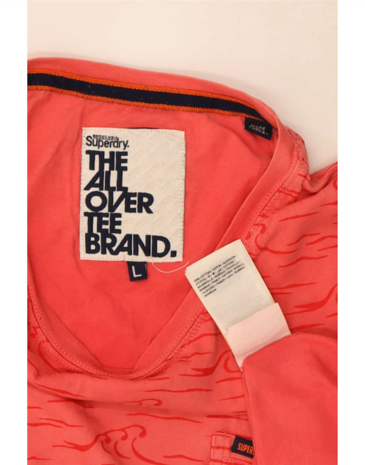 Superdry Camiseta gráfica para hombre Top grande de algodón rojo