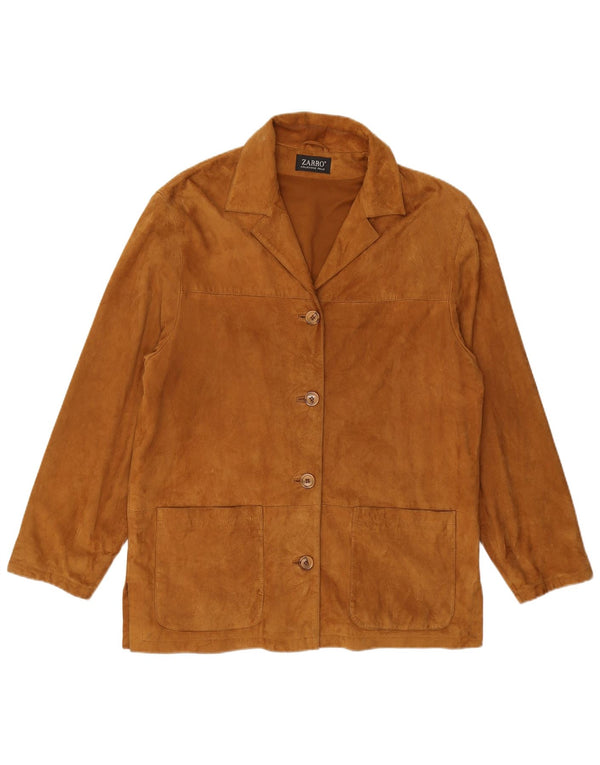 ZARRO Chaqueta de ante para mujer IT 46 Large Beige Leather