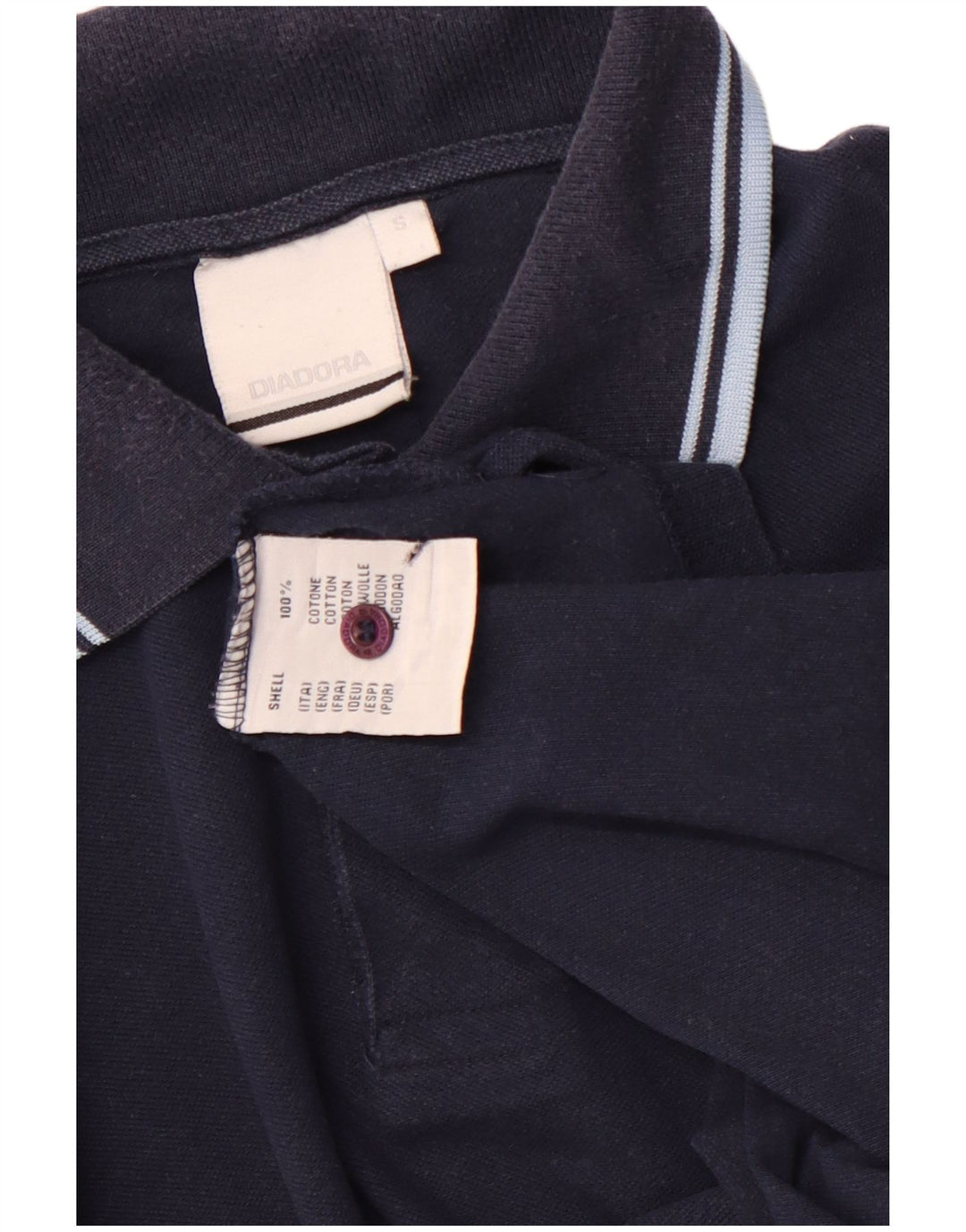 Diadora Polo Hombre Small Azul Marino Algodón