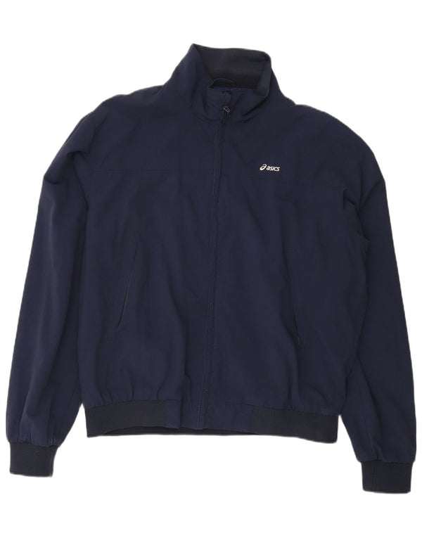 ASICS Mens Bomber Jacket UK 40 Large Navy Blue Nylon