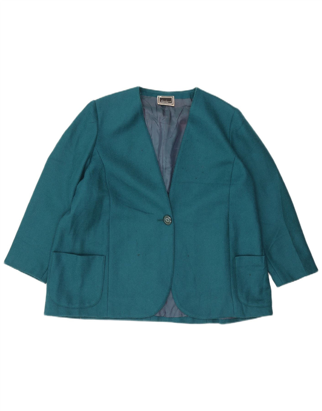 Luisa Spagnoli Chaqueta tipo blazer con 1 botón para mujer UK 20 2XL Lana azul