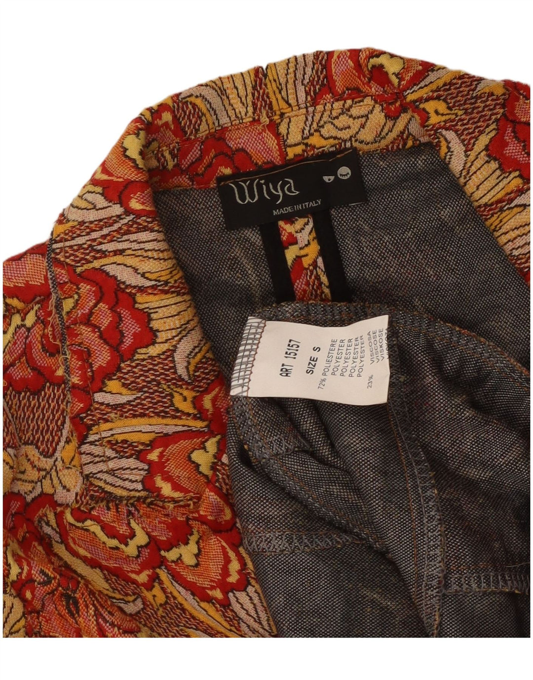 Vintage Womens 1 Button Blazer Jacket UK 10 Small Multicoloured Floral
