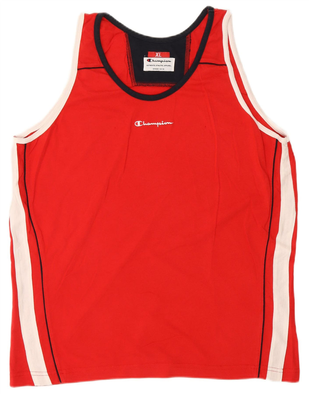 CHAMPION Top sin mangas gráfico para hombre XL Algodón color block rojo