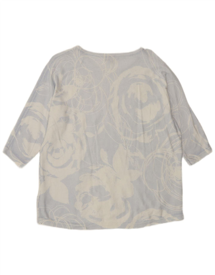 Phase Eight Top para mujer manga 3/4 UK 42 Algodón floral azul medio