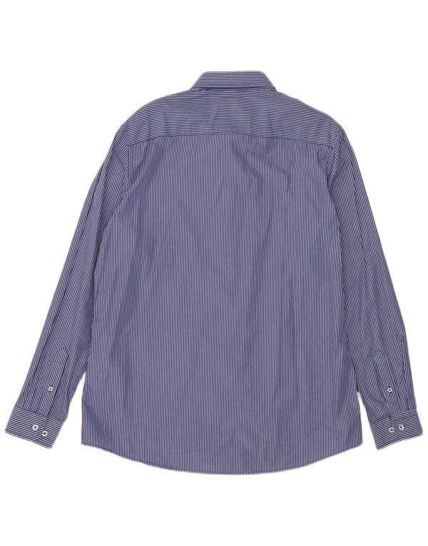 Crew Clothing Camisa ajustada para hombre XL Algodón a rayas azules
