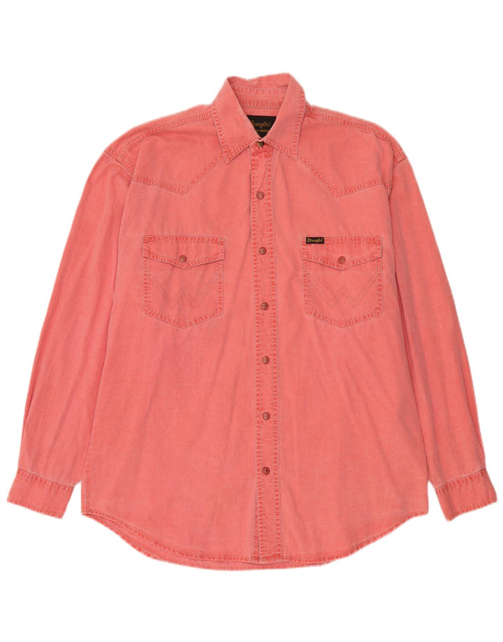 Camisa Vaquera Wrangler Hombre Algodón Rojo Medio