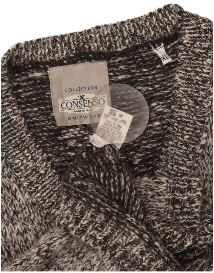 Consenso Jersey con Cuello en V para Hombre XL Lana Moteada Gris