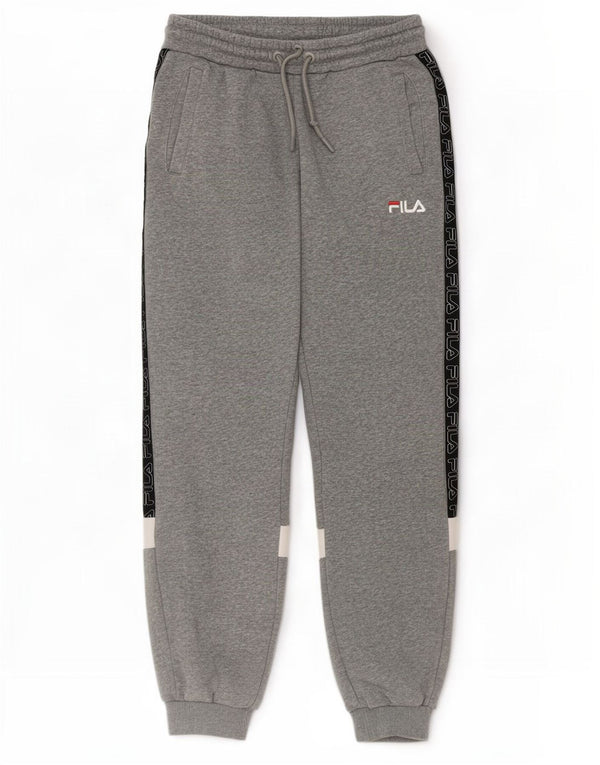 Fila Hombre Pantalones De Chándal Gráfico Joggers Small Gris Colorblock Algodón