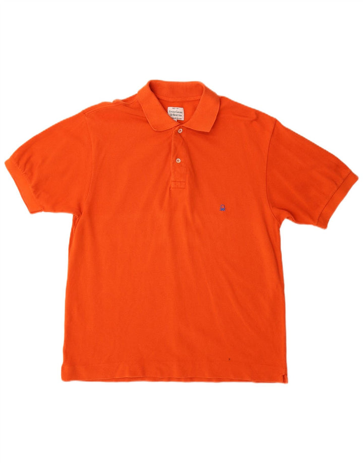 Benetton Polo Hombre Naranja Mediano Algodón