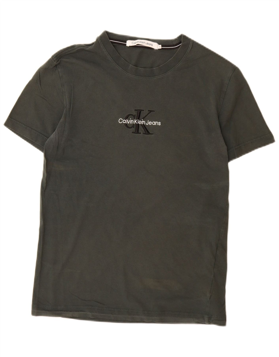 CALVIN KLEIN JEANS Camiseta gráfica para hombre Top Small Khaki Cotton