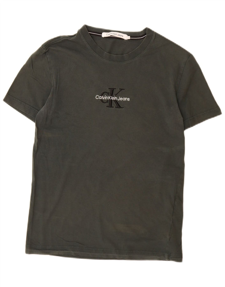 CALVIN KLEIN JEANS Camiseta gráfica para hombre Top Small Khaki Cotton