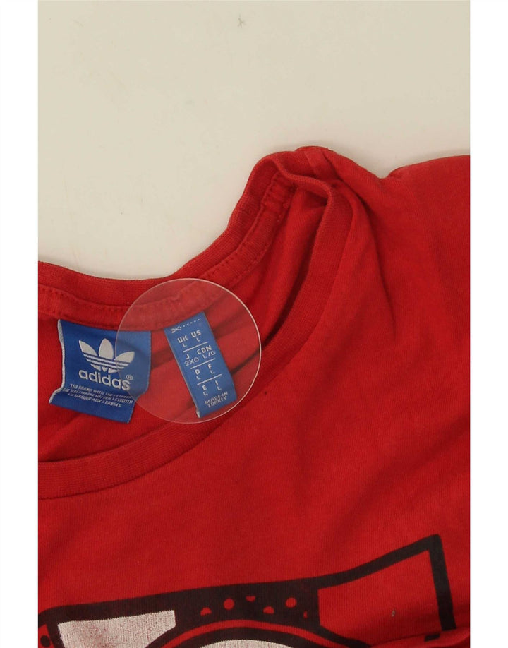 Adidas - Camiseta gráfica para hombre, talla grande, color rojo