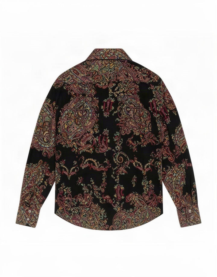 Camisa Etro Mujer IT 44 Medium Negro Paisley Algodón