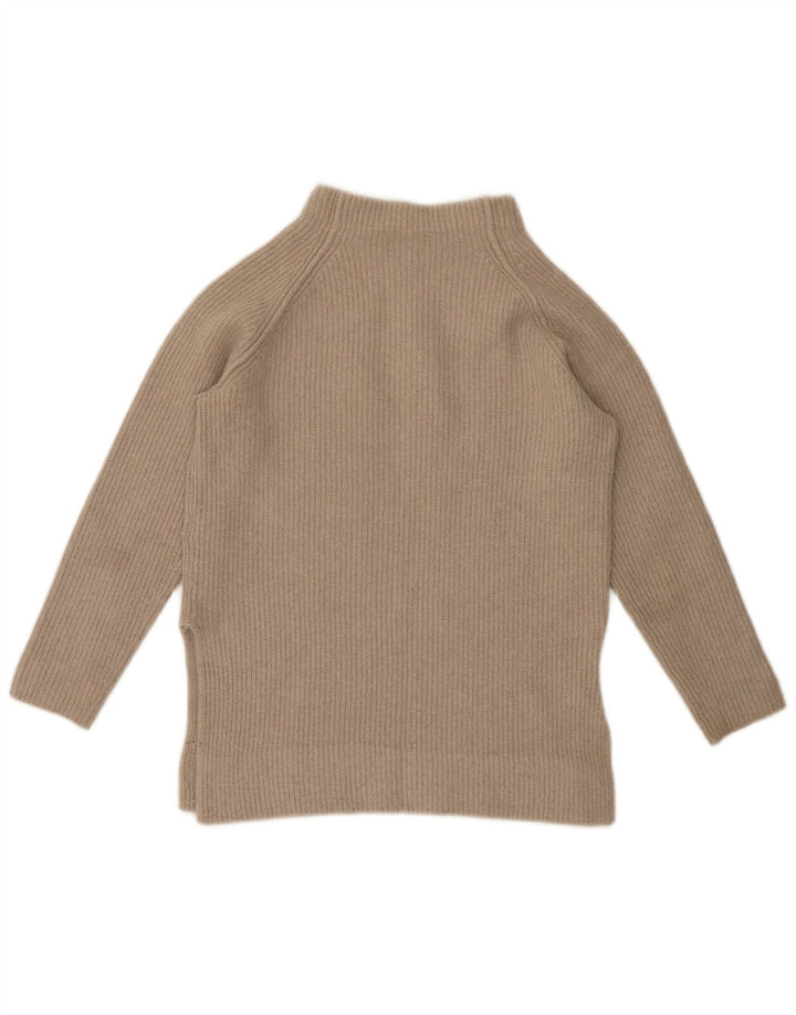 Massimo Dutti Jersey con Cuello Alto para Mujer UK 42 Lana Beige Mediana