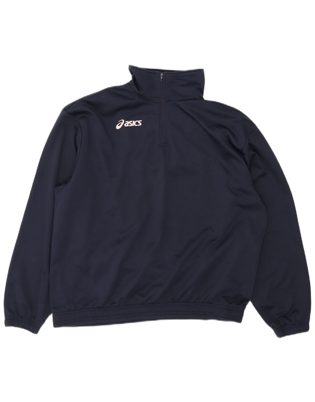 Asics Hombre Jersey Chándal Top Chaqueta XL Azul Marino Poliéster