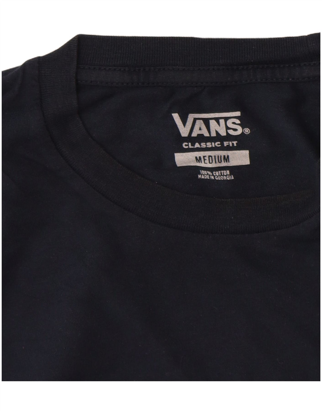 Vans Hombre Classic Fit Camiseta Top Medium Azul Marino Algodón