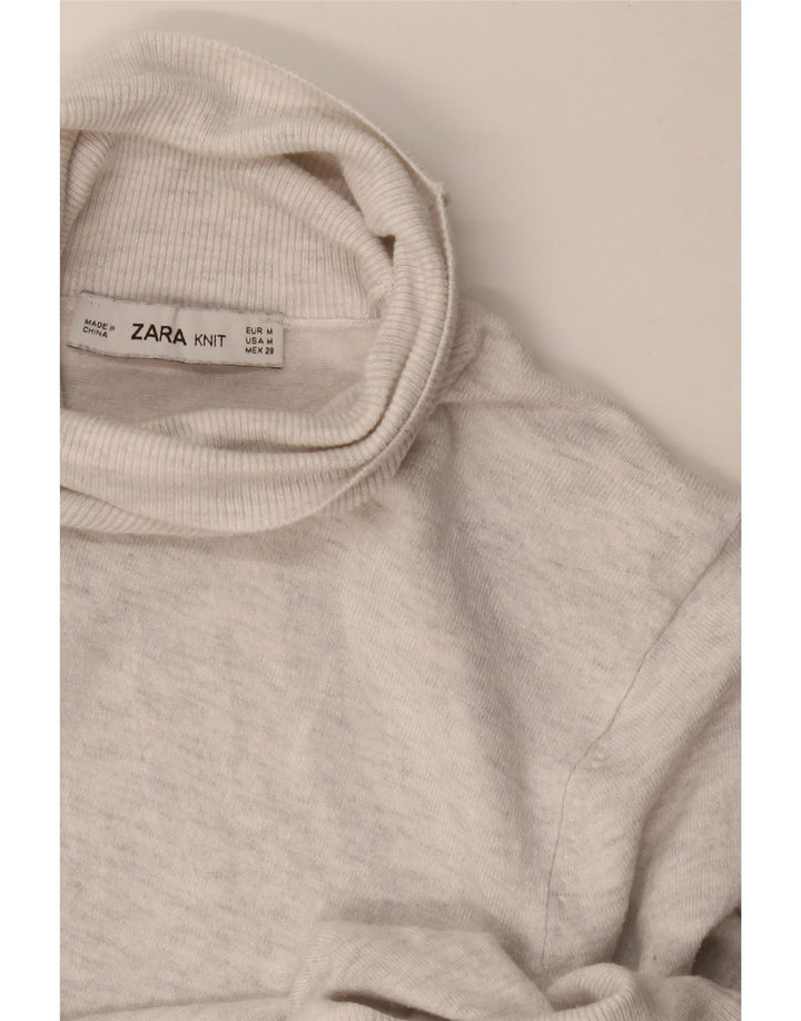 Zara - Jersey con cuello vuelto para mujer, talla 40, color gris medio