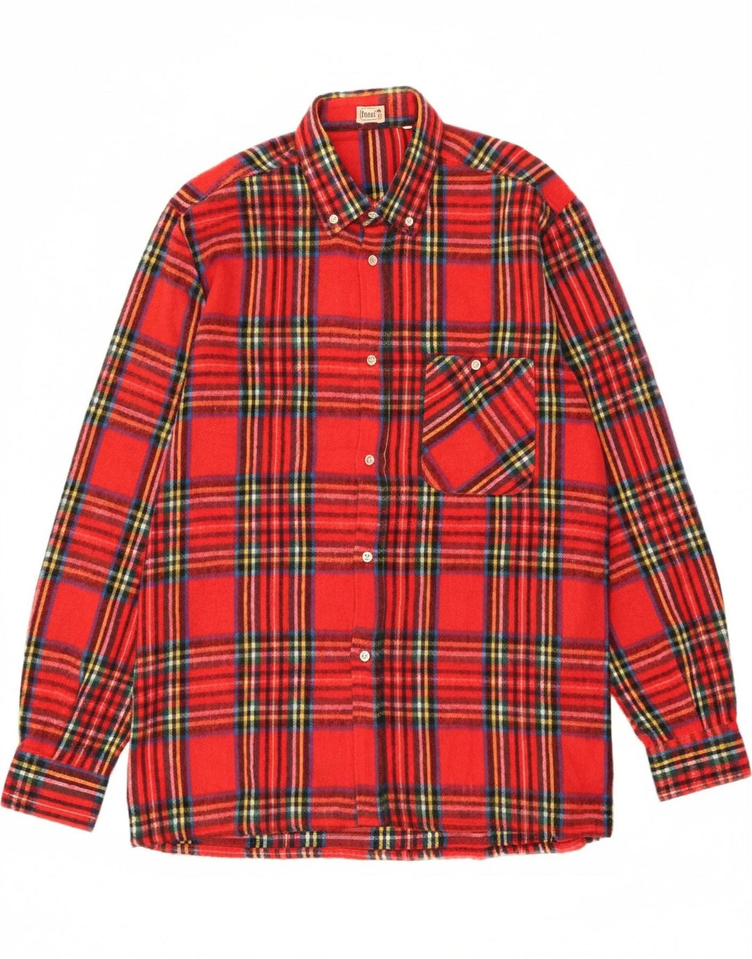 VINTAGE Mens Flannel Shirt Size 40 Medium Red Check Vintage Vintage and Second-Hand Vintage from Messina Hembry 