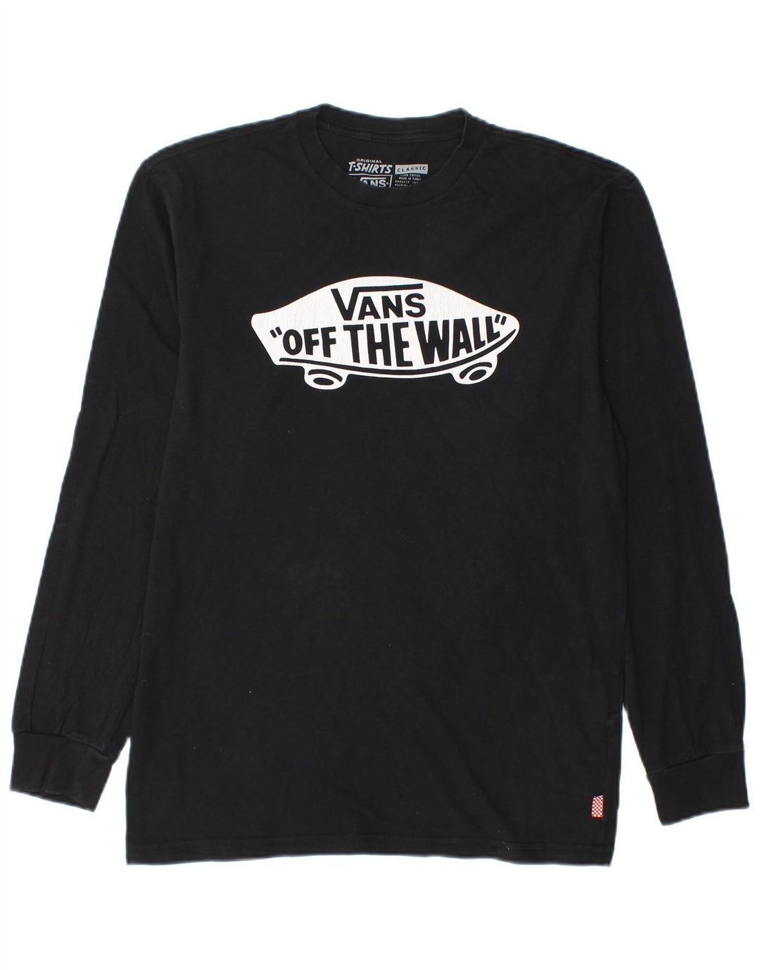 VANS Hombre Classic Fit Graphic Top Manga Larga Algodón Negro Mediano