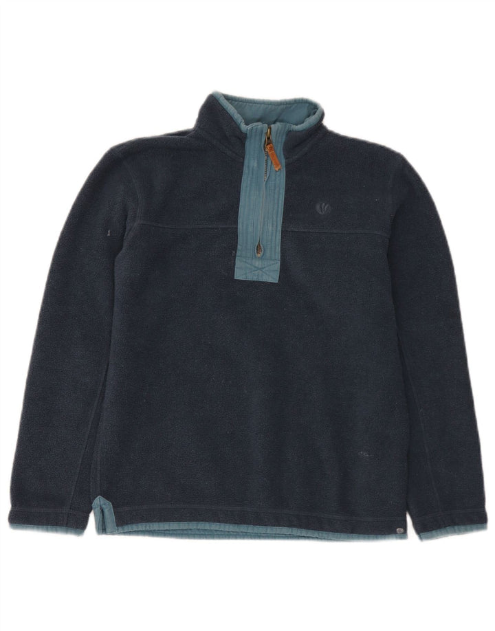 Fat Face Jersey de forro polar con cuello y cremallera para niño 10-11 años Azul marino Poliéster