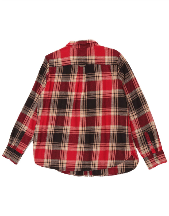 Camisa de franela para mujer Fat Face UK 46 Large Red Check Cotton