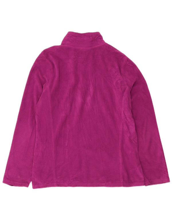 EDDIE BAUER Jersey polar con cuello y cremallera para mujer UK 46 Poliéster morado grande
