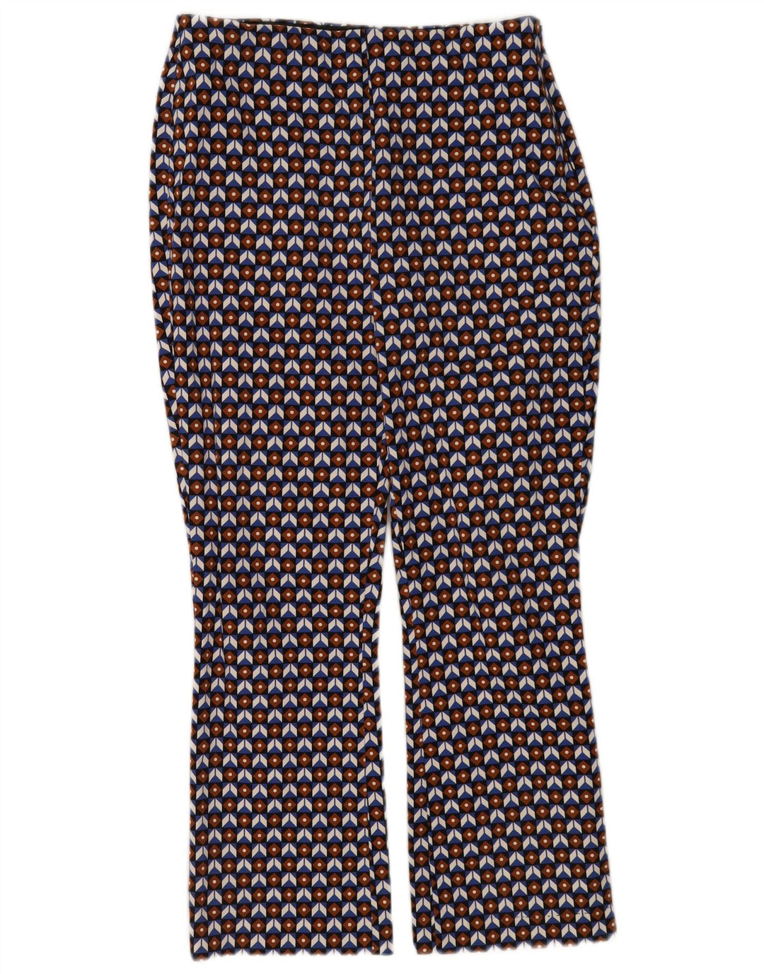 Zara Mujer Pantalón Cropped Mediano W28 L26 Multicolor Geométrico