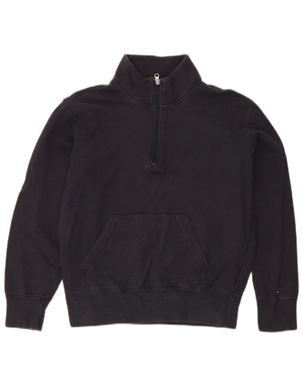 Champion Sudadera con cuello con cremallera para hombre, jersey de algodón azul marino mediano