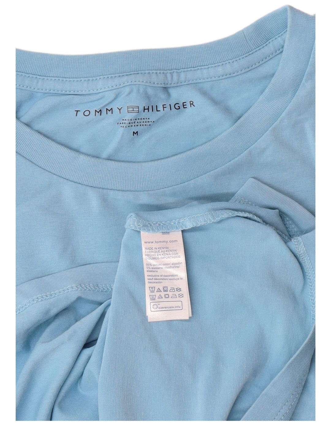 TOMMY HILFIGER Camiseta para hombre Top Medium Blue Cotton