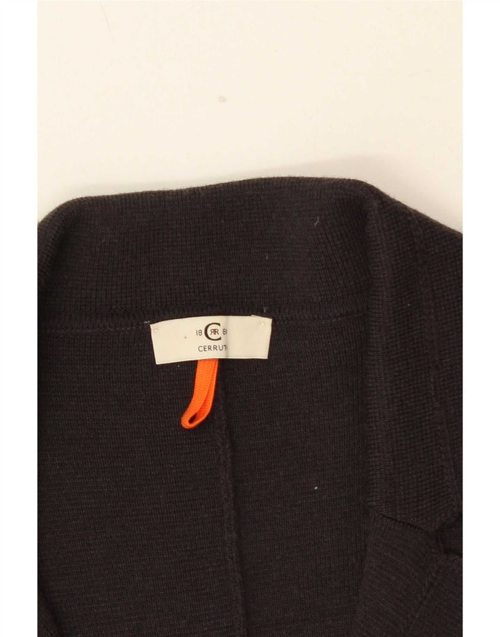 Cerruti 1881 Chaqueta tipo blazer de punto con 3 botones para hombre, talla pequeña, lana gris