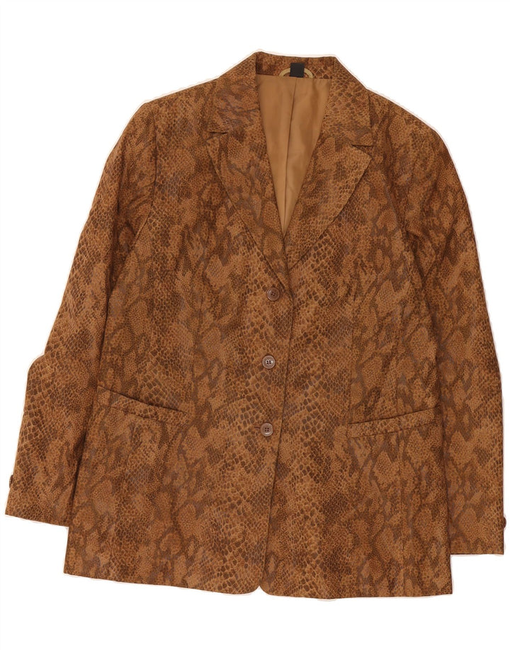 BELLE SURPRISE Womens Blazer Jacket UK 14 Medium Brown Animal Print Vintage Belle Surprise and Second-Hand Belle Surprise from Messina Hembry 