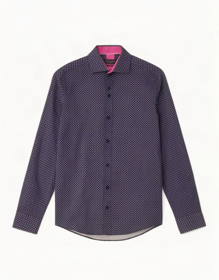 Camisa para hombre Guide London Small de algodón a cuadros azul marino